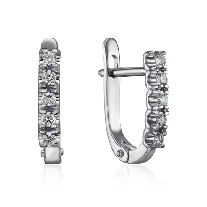 Золотые серьги с бриллиантами. Артикул 807050/02/1/9022