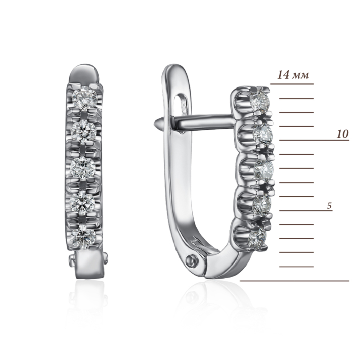 Золотые серьги с бриллиантами. Артикул 807050/02/1/9022