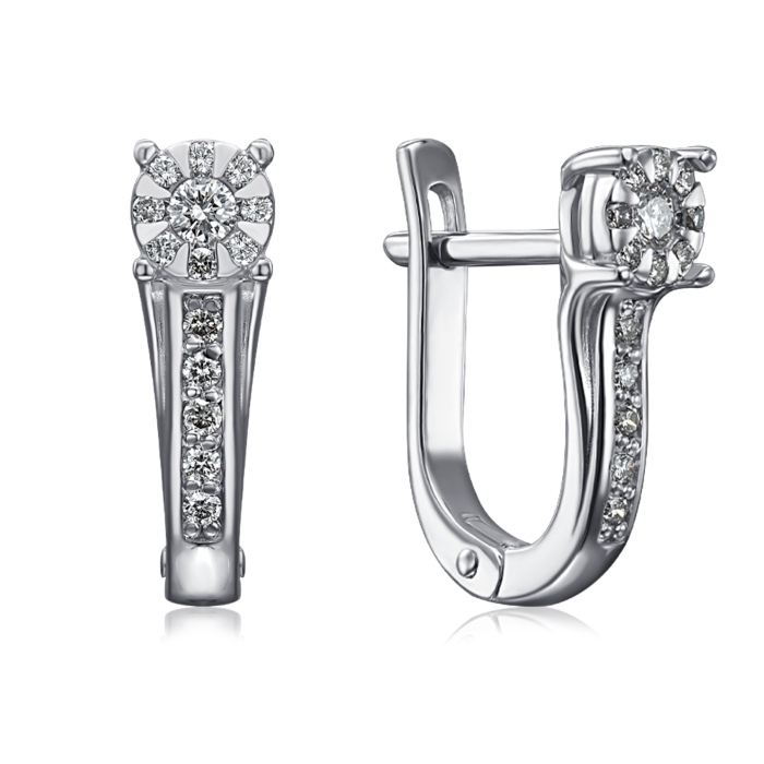 Золоті сережки з діамантами. Артикул 807055/02/1/9876