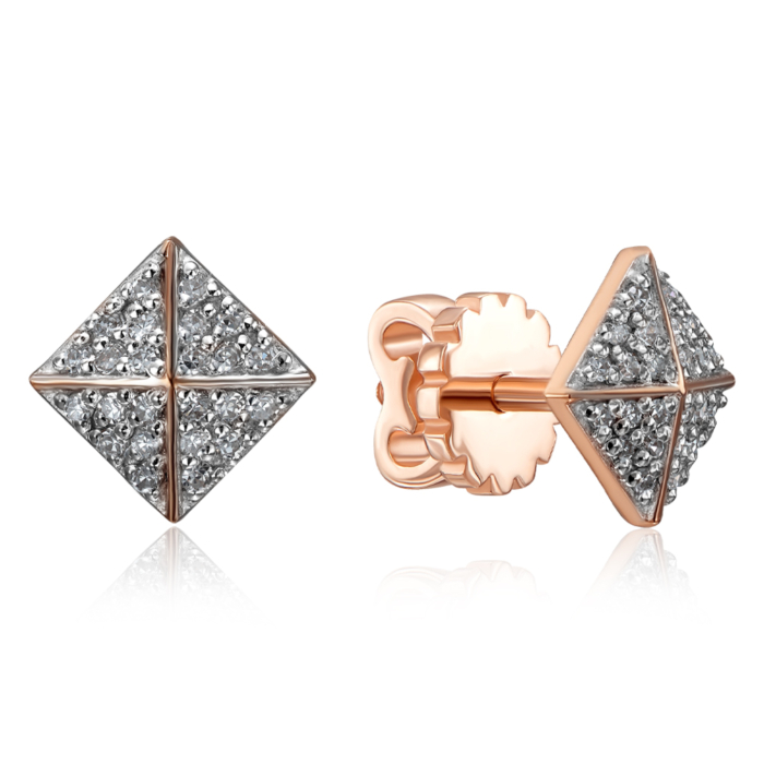 Золотые пуссеты с бриллиантами. Артикул 807058/01/1/9894