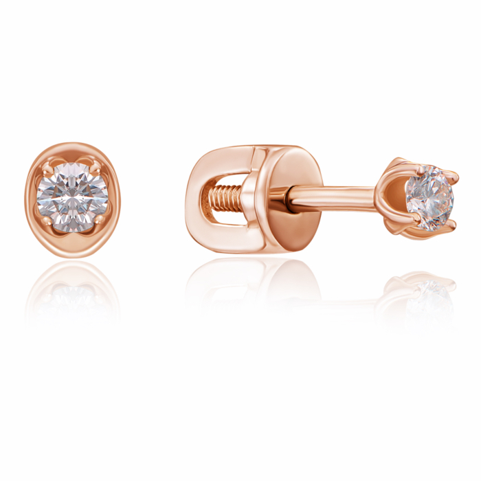 Золоті пусети з діамантами. Артикулт 807060/01/1/8563