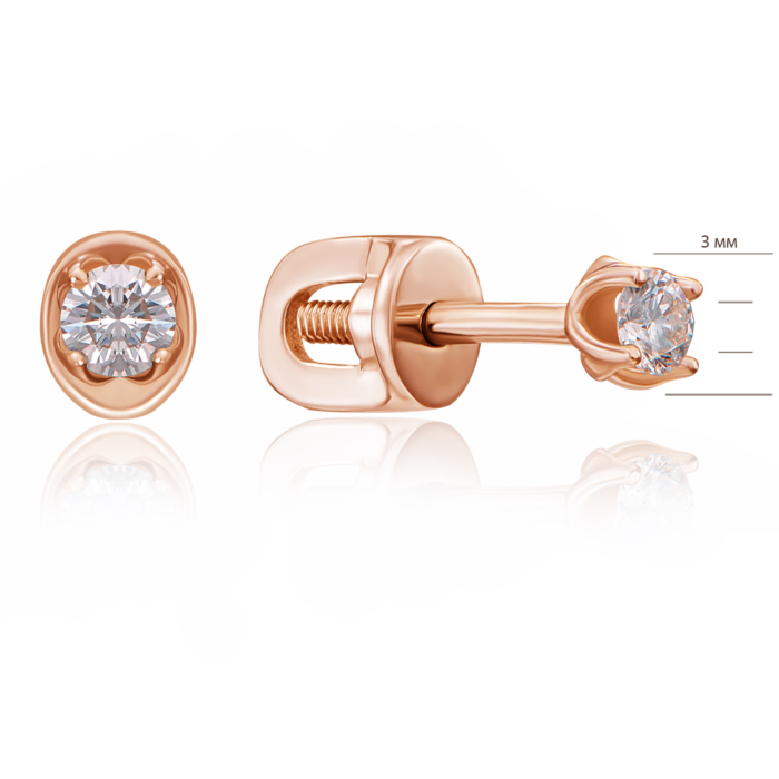 Золоті пусети з діамантами. Артикулт 807060/01/1/8563