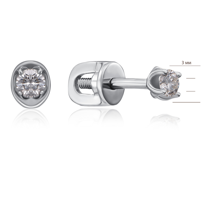 Золоті пусети з діамантами. Артикул 807060/02/1/8563