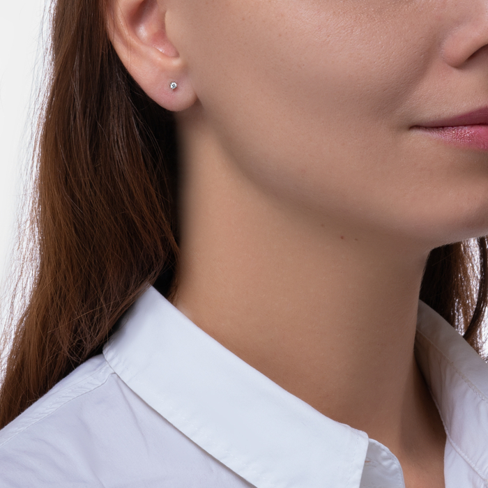 Золотые серьги-пуссеты с бриллиантами 807060/97/1/8563