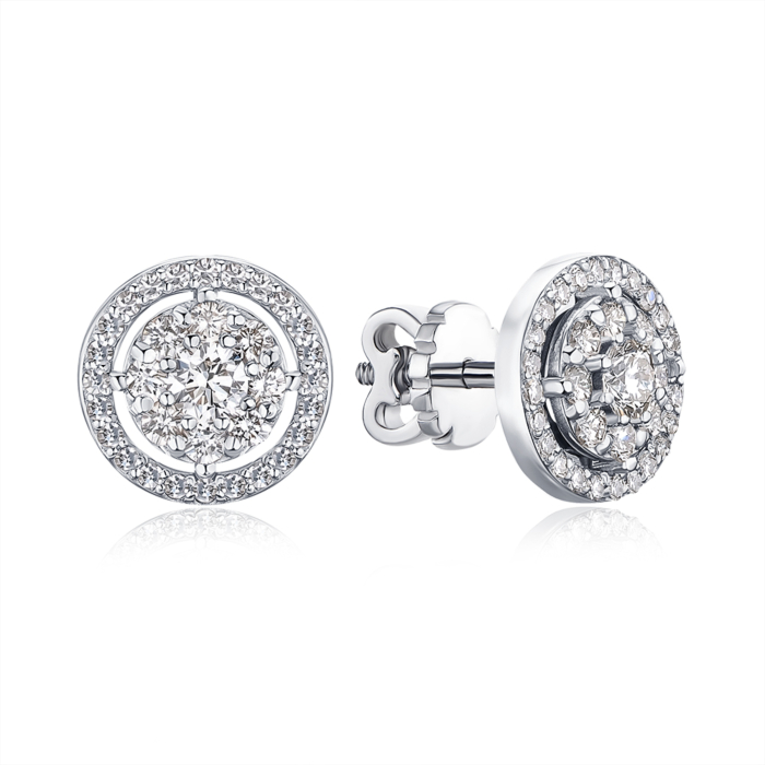 Золоті сережки-пусети з діамантами 807094/02/1/11647