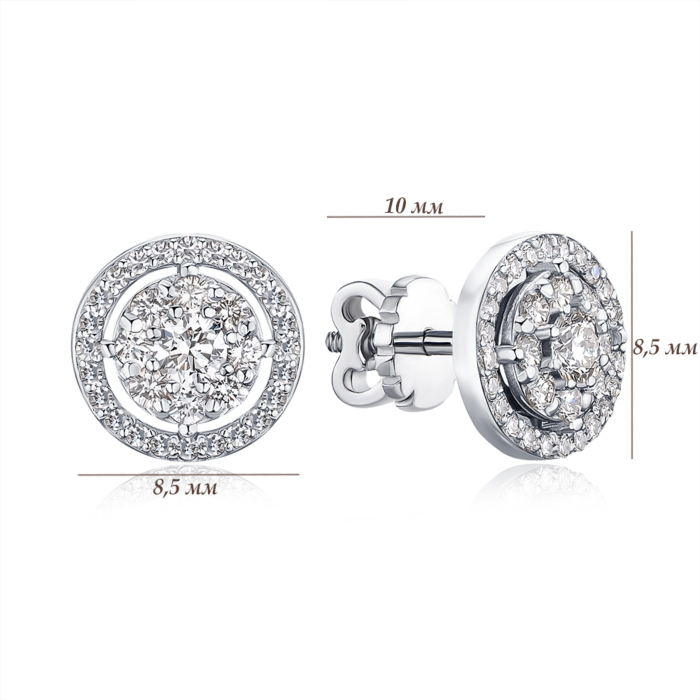 Золоті сережки-пусети з діамантами 807094/02/1/11647