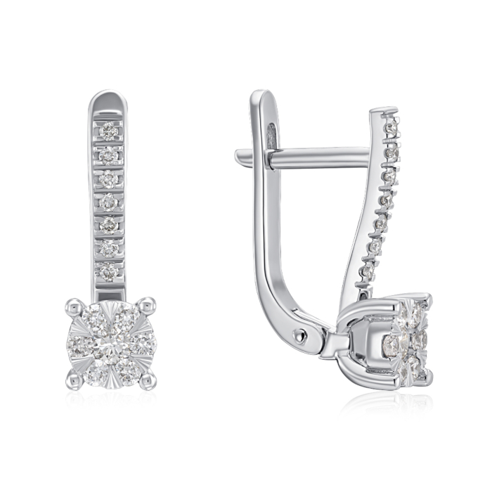 Золоті сережки з діамантами. Артикул 807097/02/1/11027