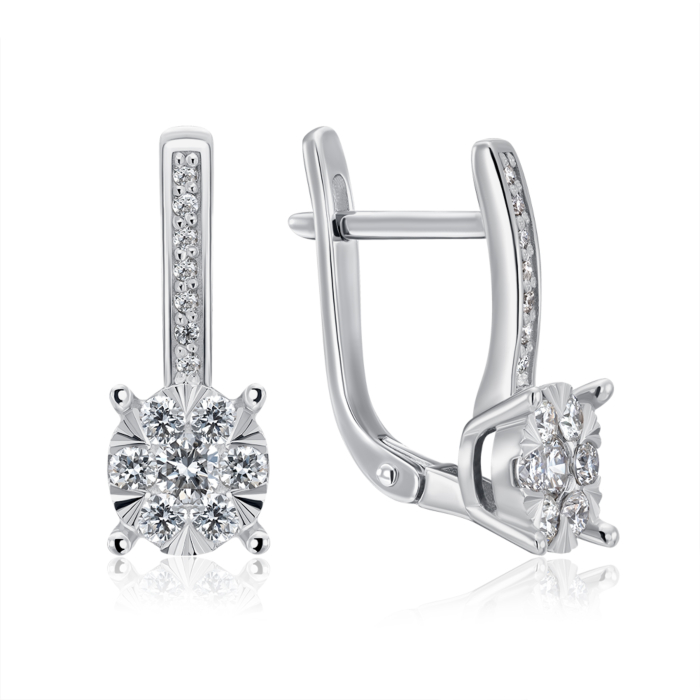 Золоті сережки з діамантами. Артикул 807098/02/1/11028