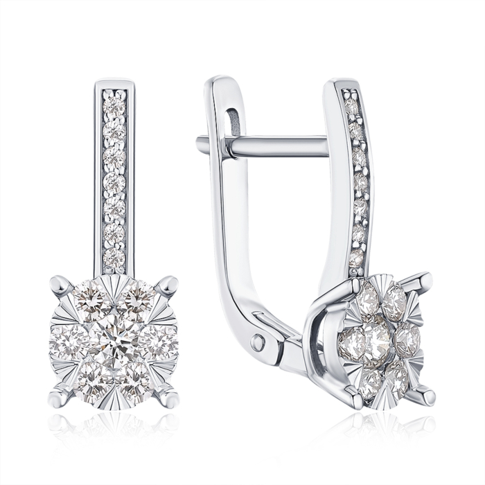 Золоті сережки з діамантами 807098/02/1/11008