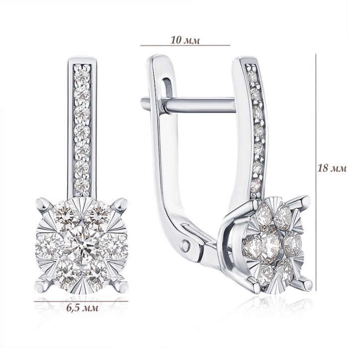 Золоті сережки з діамантами 807098/02/1/11008