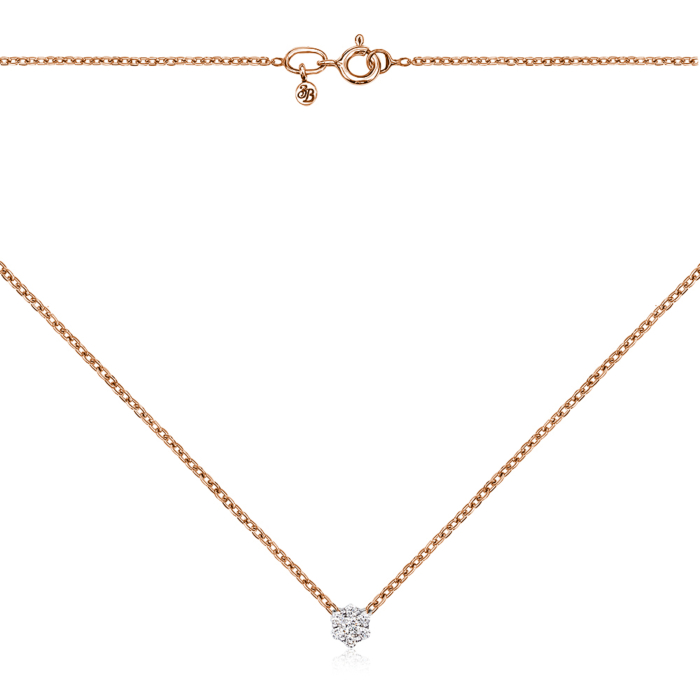 Золотое колье с бриллиантами. Артикул 809003/14/1/9082