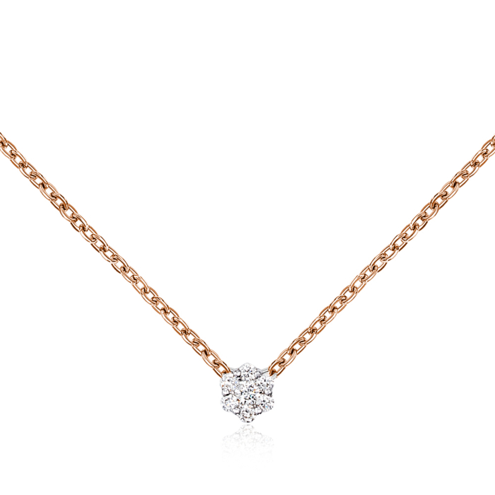 Золотое колье с бриллиантами. Артикул 809003/14/1/9082