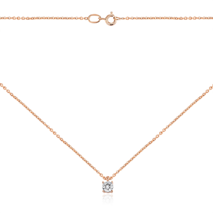 Золоте кольє з діамантами. Артикул 809012/66024-1/14/1/9082