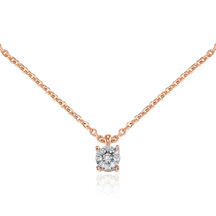 Золоте кольє з діамантами. Артикул 809012/66024-1/14/1/9082