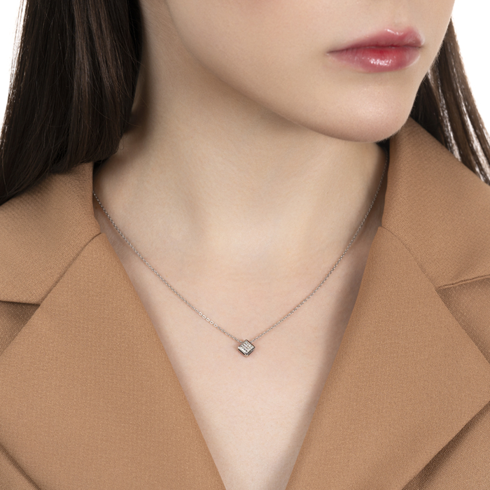 Золоте кольє з діамантами. Артикул 809015/66024-3/02/1/8007