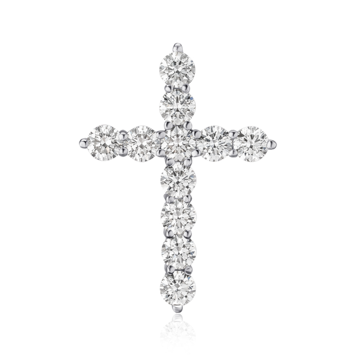 Золотий хрестик з екодіамантами. Артикул 809023-L/02/1/11901