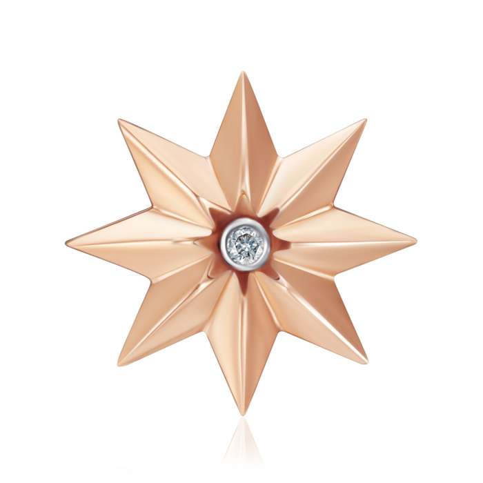 Золота підвіска з діамантом. Артикул 809055/14/1/8045