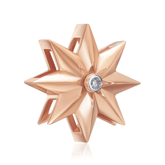 Золота підвіска з діамантом. Артикул 809055/14/1/8045