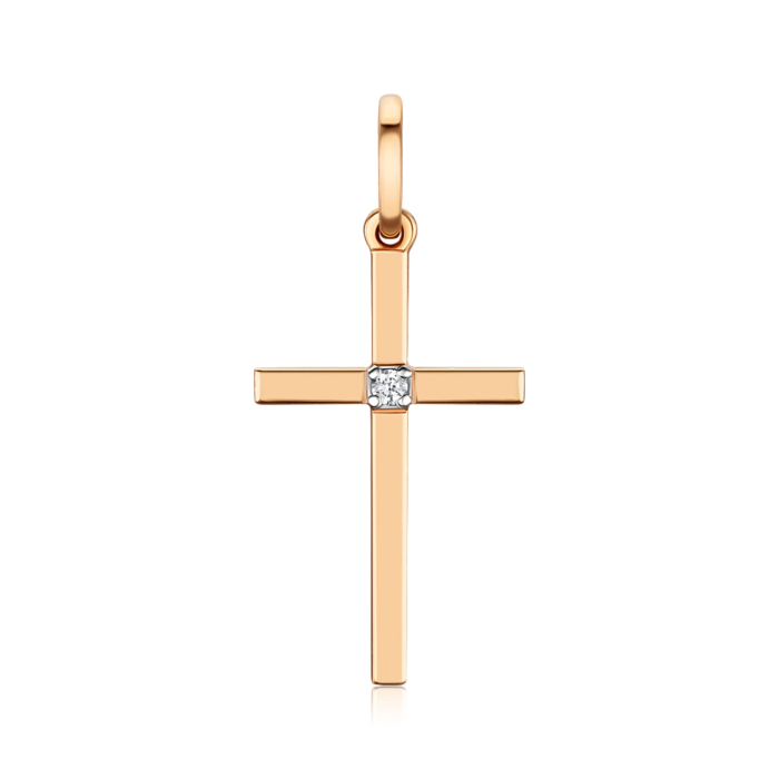 Золотий хрестик з діамантом 809061/01/1/8045