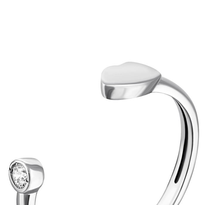 Фаланговое серебряное кольцо с фианитом. Артикул UG581704б