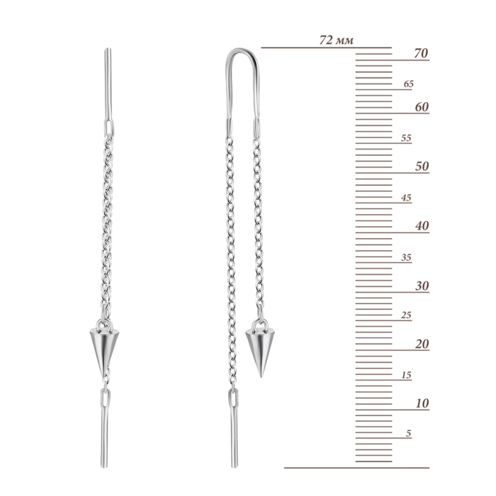 Серебряные серьги-протяжки. UG582801