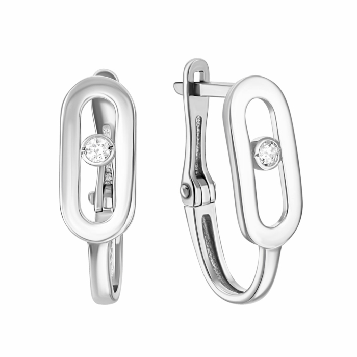 Срібні сережки з фіанітом. Артикул UG582835б