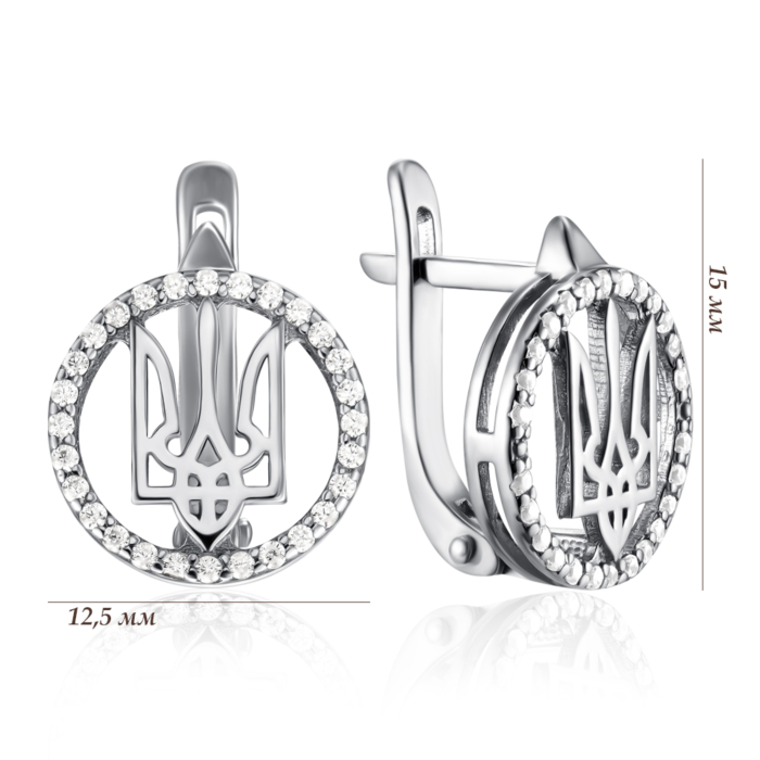 Серебряные серьги с фианитами. Артикул 82883б