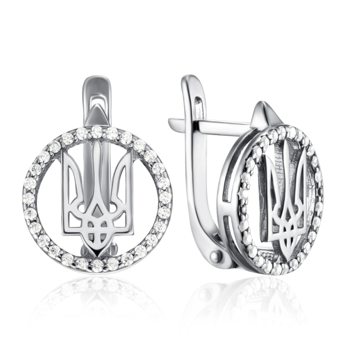 Серебряные серьги с фианитами. Артикул 82883б