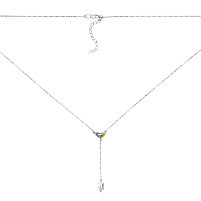 Серебряное колье с эмалью. Артикул 86079э
