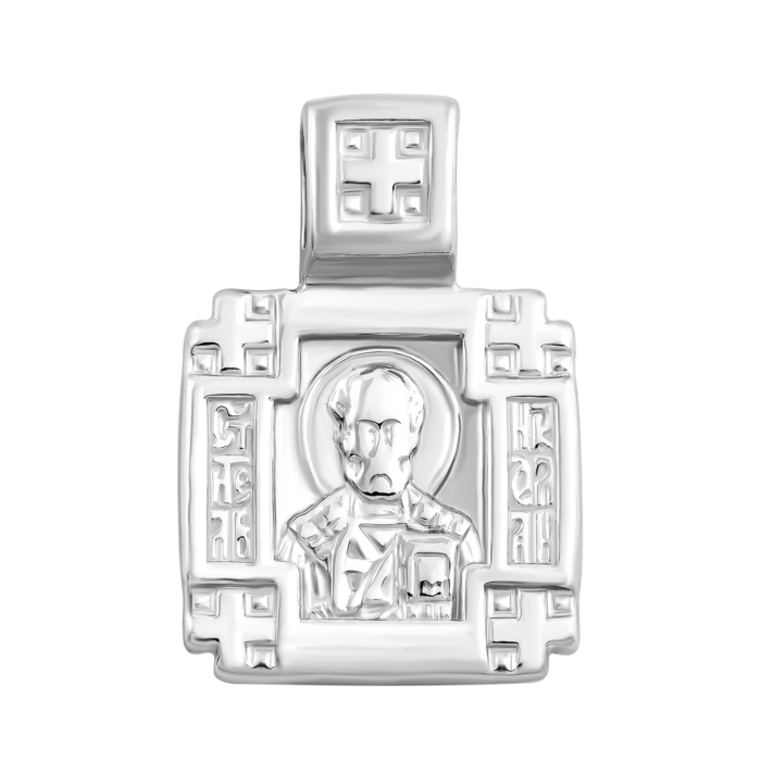 Срібна підвіска-іконка «Св. Микола Чудотворець». Артикул UG5879/род
