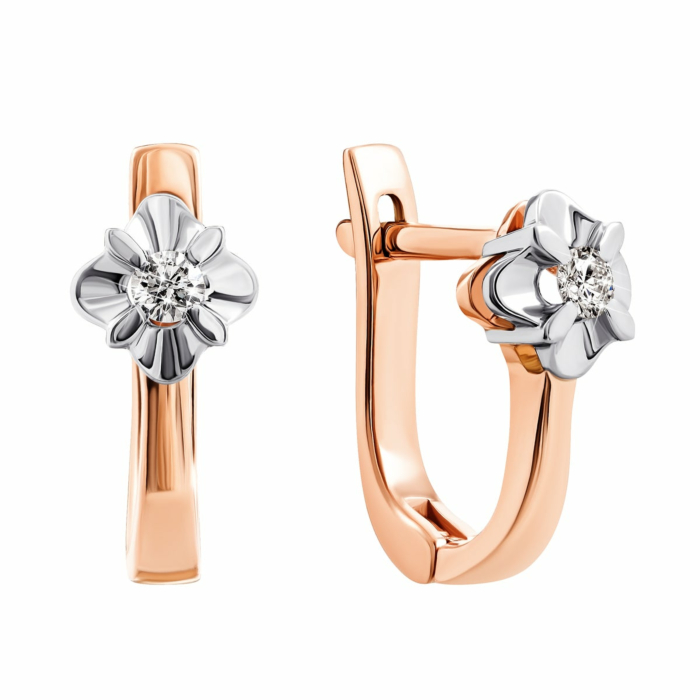 Золотые серьги с бриллиантами. Артикул UG5880244-С