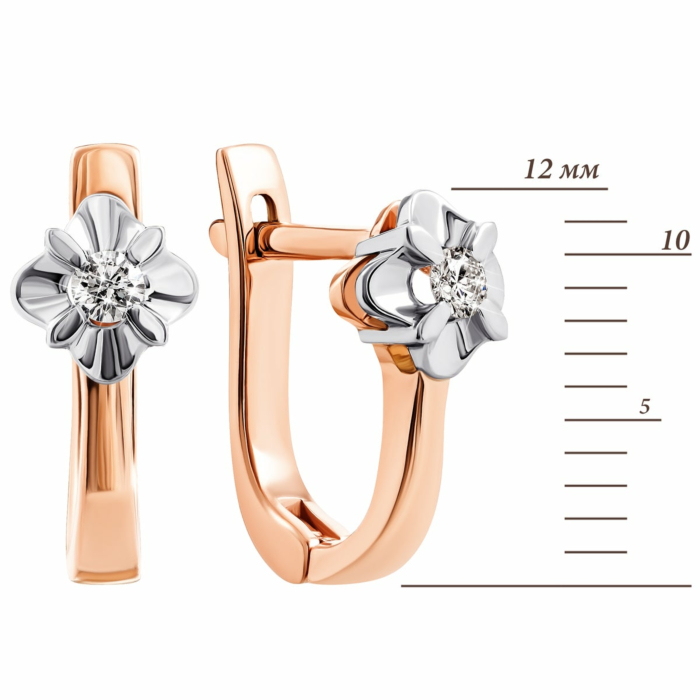 Золотые серьги с бриллиантами. Артикул UG5880244-С