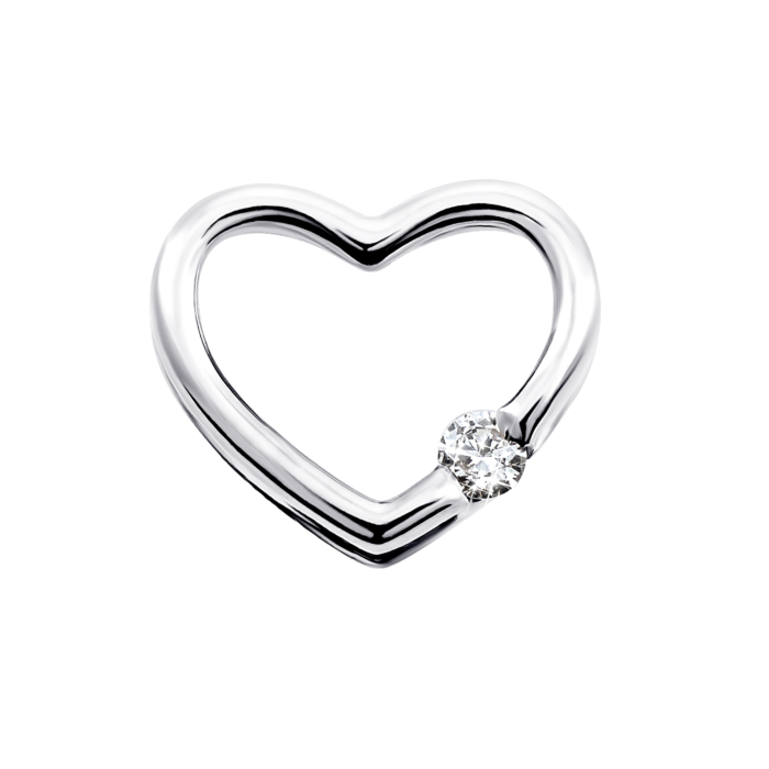 Золота підвіска Серце з діамантом. Артикул UG5880401-Кбел