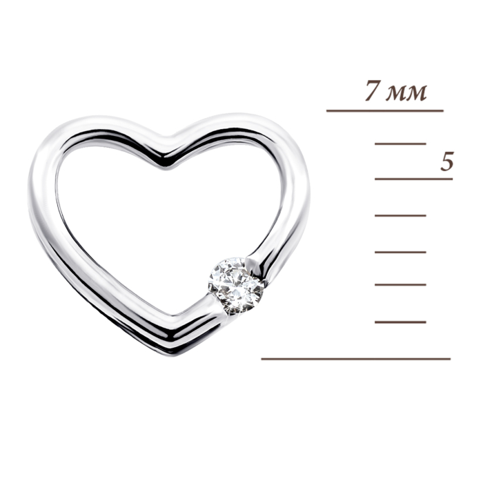 Золота підвіска Серце з діамантом. Артикул UG5880401-Кбел