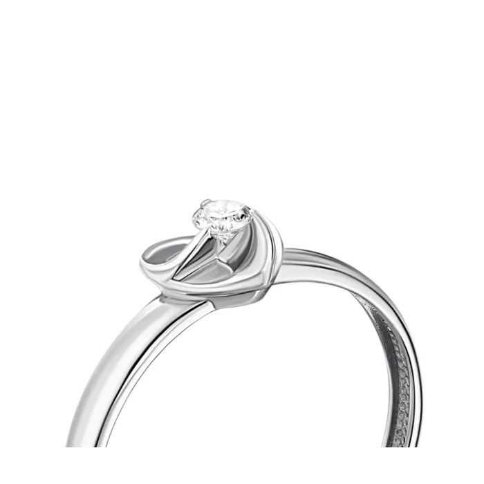 Золотое кольцо с бриллиантом. Артикул UG5880434-бел