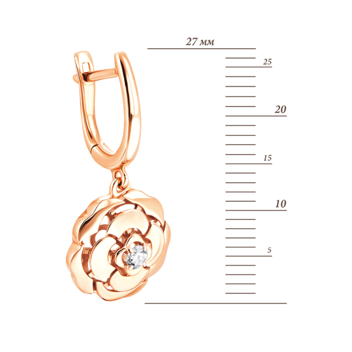 Золотые серьги с бриллиантами. Артикул UG5880526-С