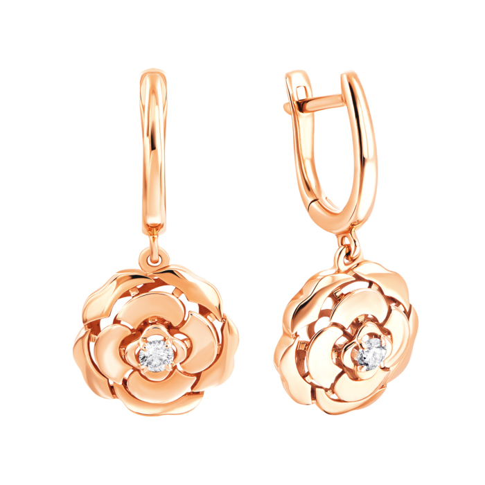 Золотые серьги с бриллиантами. Артикул UG5880526-С