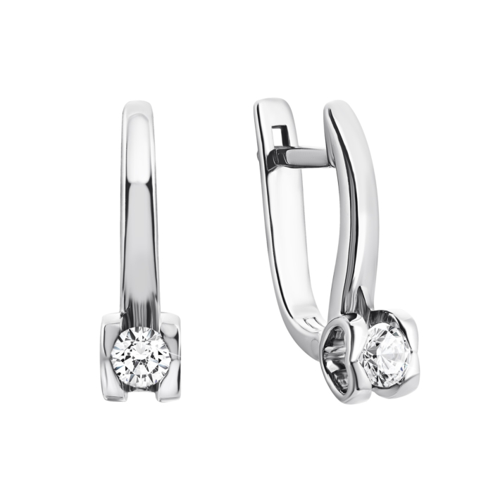 Золоті сережки з діамантами. Артикул UG5880543-С бел