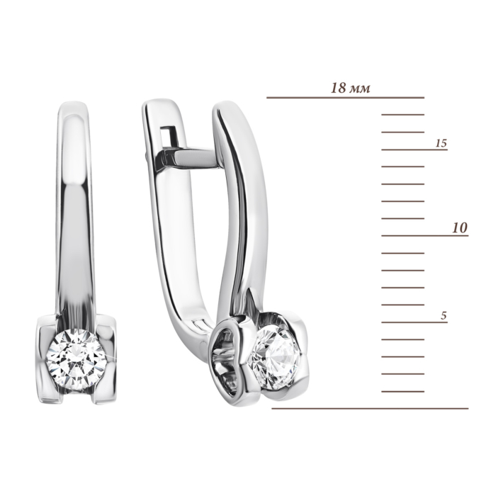 Золоті сережки з діамантами. Артикул UG5880543-С бел