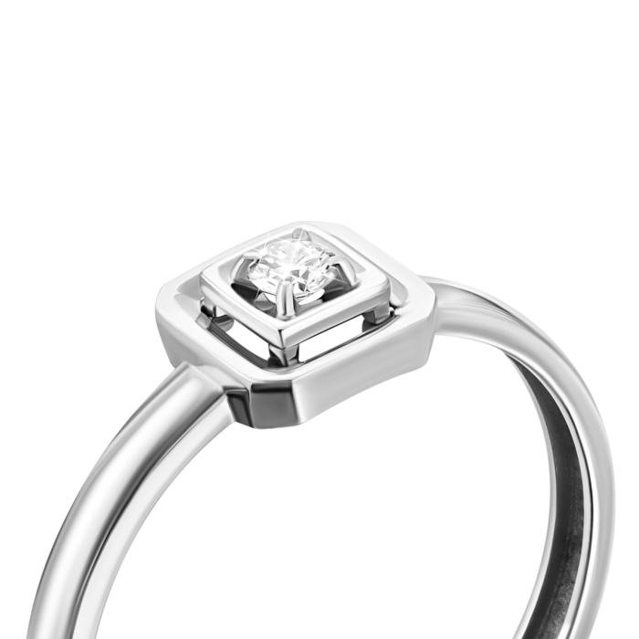 Золотое кольцо с бриллиантом. Артикул UG5880575-бел