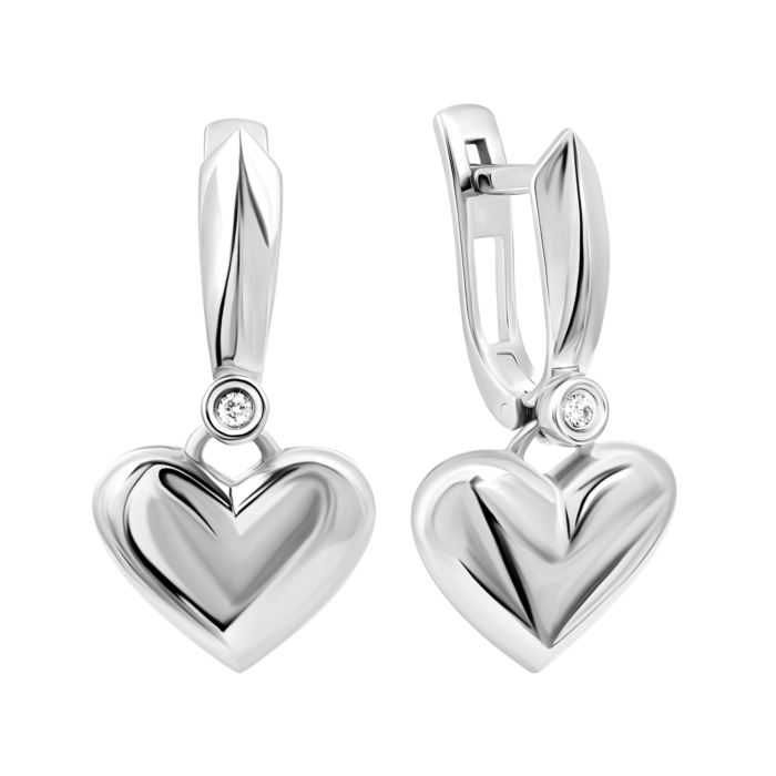 Золотые серьги-подвески с бриллиантами. Артикул UG5880578-С бел