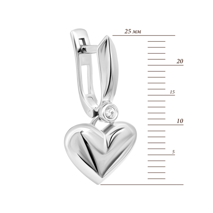 Золотые серьги-подвески с бриллиантами. Артикул UG5880578-С бел