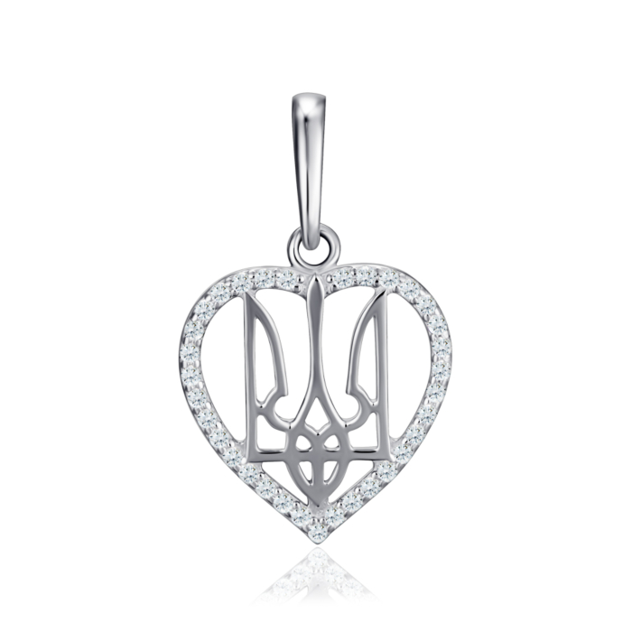 Срібна підвіска з фіанітами. Артикул 89077б