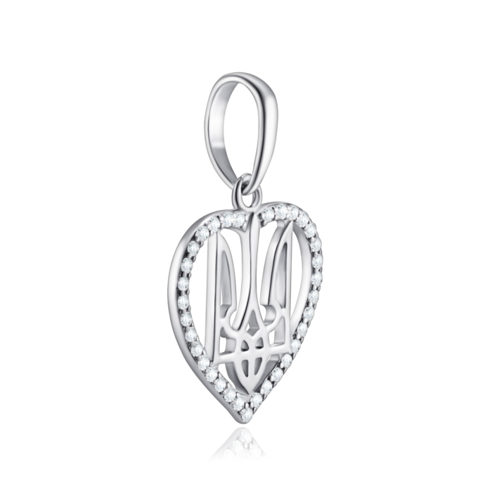 Срібна підвіска з фіанітами. Артикул 89077б