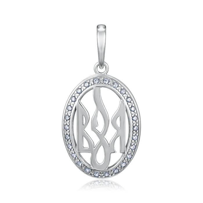 Срібна підвіска з фіанітами. Артикул 89081б