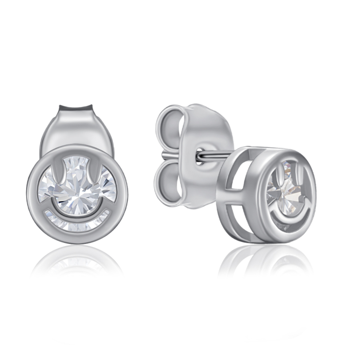 Серебряные серьги с фианитом. Артикул 8EA0003-E/12/1