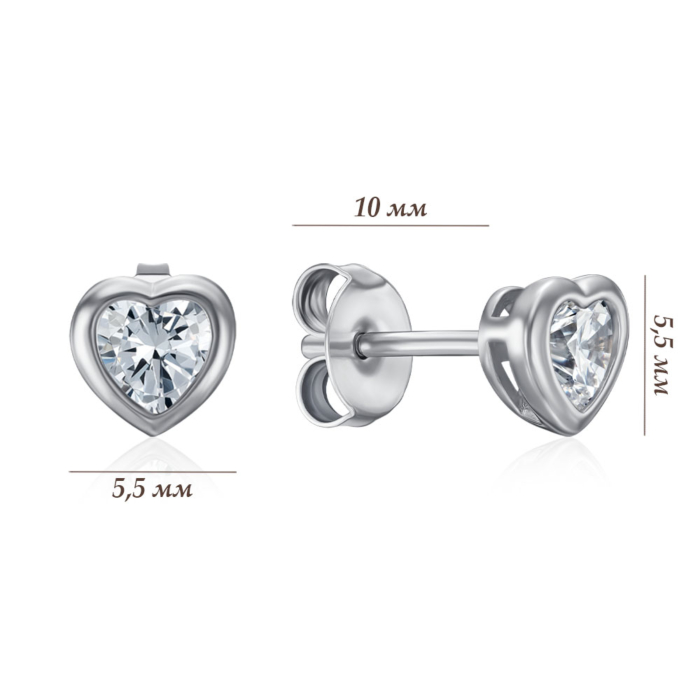 Срібні сережки з фіанітом. Артикул 8EA0238-E/12/1