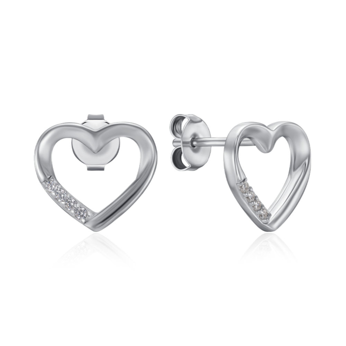 Срібні сережки з фіанітами. Артикул 8EA0303-E/12/1