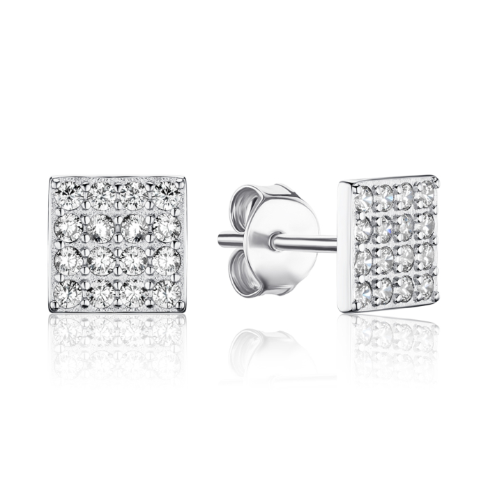 Срібні сережки з фіанітами 8EA0545-E/12/1