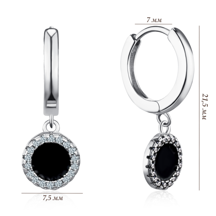 Серебряные серьги с фианитами. Артикул 8EA0758-E/12/627